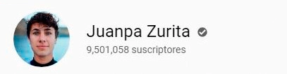Imagen de Perfil de Juanpa Zurita, 9,501,058 suscriptores