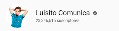 Imagen de Perfil de Luisito Comunica, 23,346,615 suscriptores