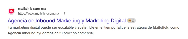 Ejemplo de metadescripción de una agencia de marketing digital B2B e industrial