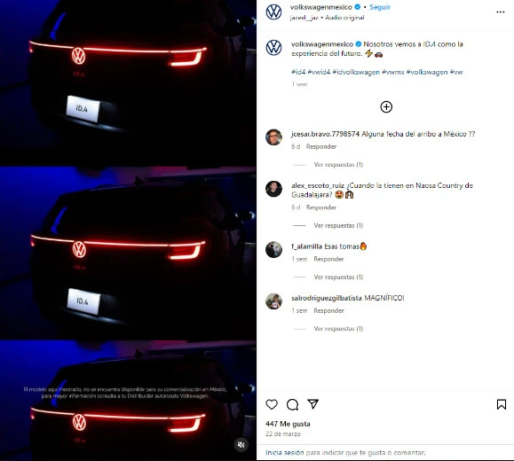 Ejemplo de reel de la marca Volkswagen 