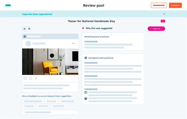 Marketing Hub con integraciones de IA