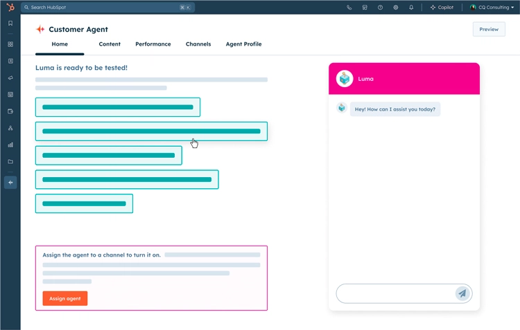 Service Hub con integraciones de inteligencia artificial