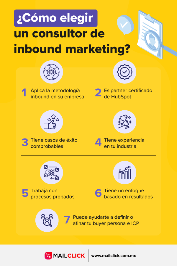 Infografia con consejos para escoger un buen consultor inbound
