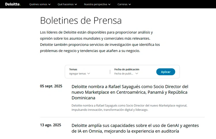 Ejemplo de marketing business to business Deloitte