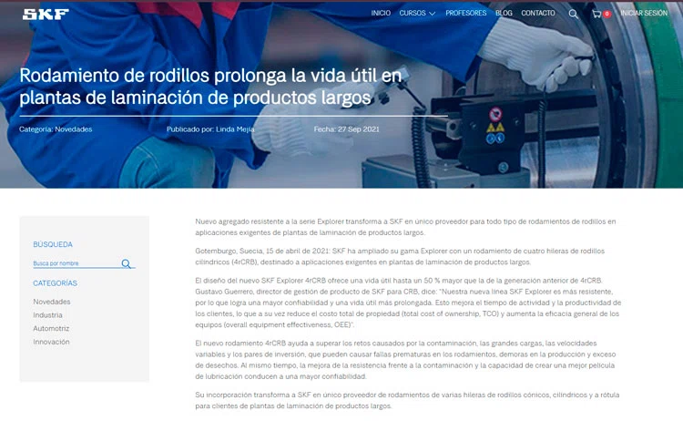 Sitio web de SKF Group