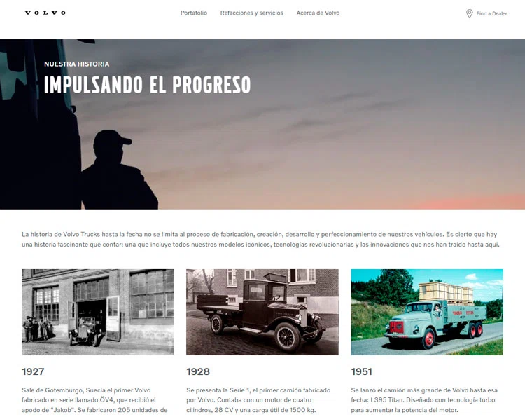 Sitio web de Volvo 