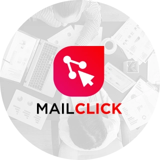 Logotipo de Mailclick, empresa fundada por Irene Calcáneo