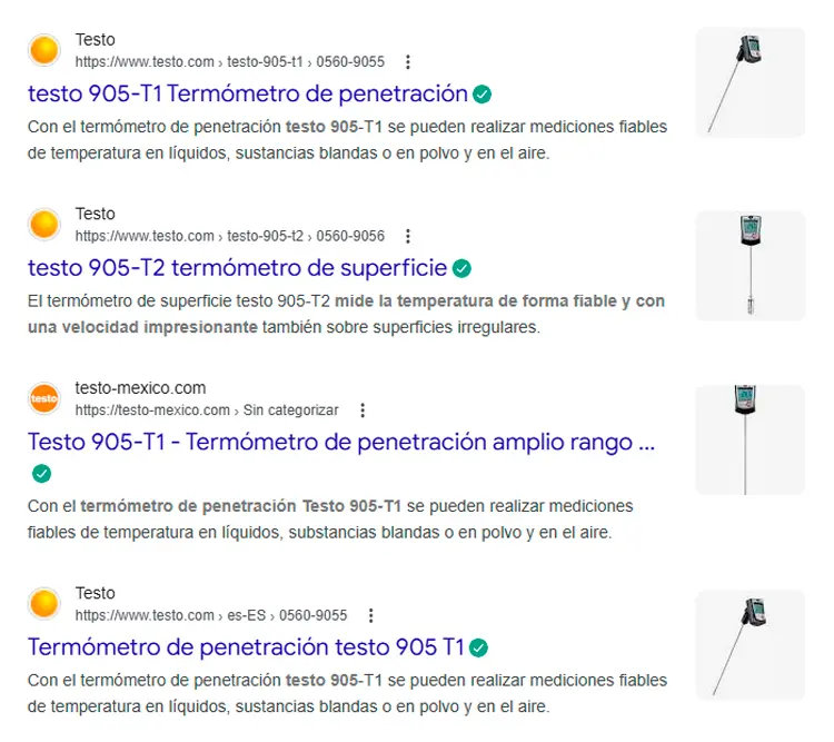 Ejemplo de contenido duplicado en fichas de producto