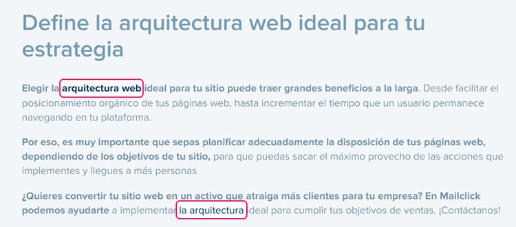 Ejemplo de párrafo final de artículo utilizando prominencia de palabra clave
