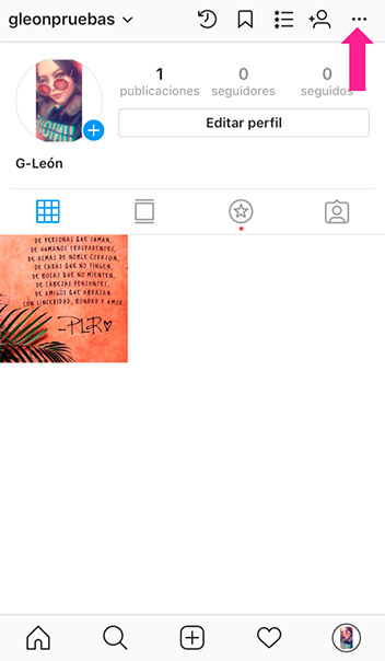 Selecciona configurar perfil de Instagram