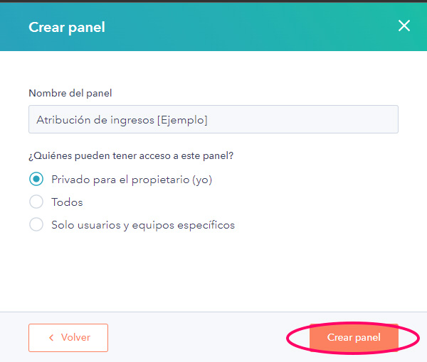 Captura de pantalla venta de personalización de panel