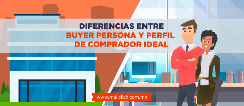 Imagen ilustrativa comparando las diferencias y el concepto de buyer persona e ideal customer profile