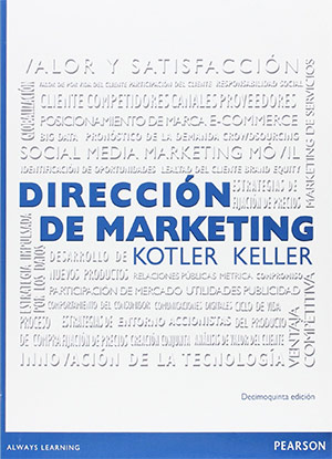 Portada de libro de marketing Dirección de marketing - Philip Kotler y Kevin Keller