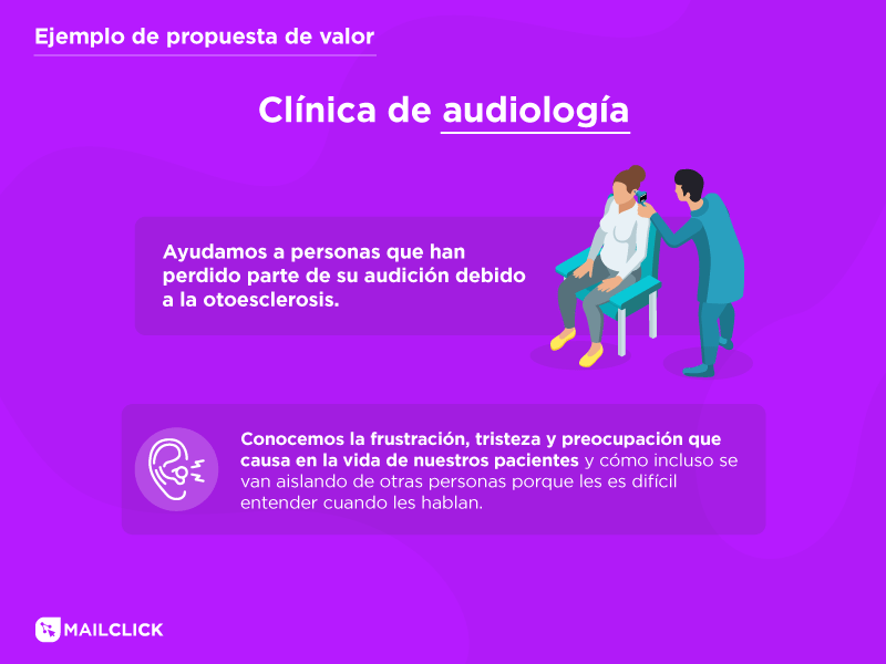 Ejemplo de propuesta de valor para una clínica de audiología