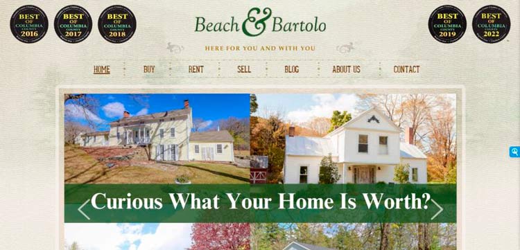 Ejemplo 5 de diseño web inmobiliario: Beach & Bartolo