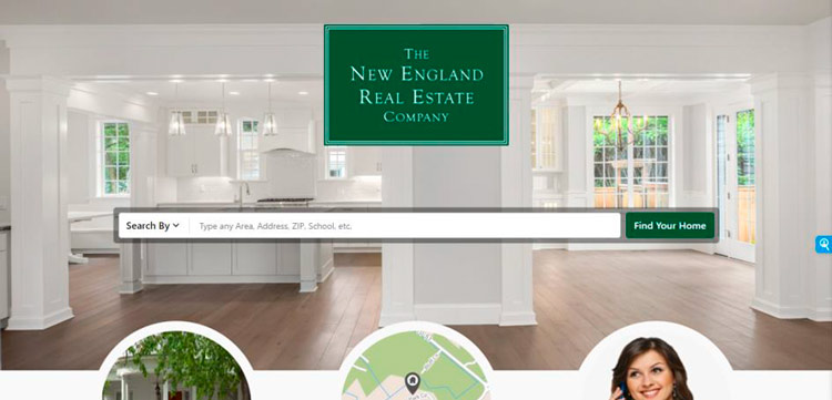 Ejemplo 6 de diseño web inmobiliario: The New England Real Stare Company