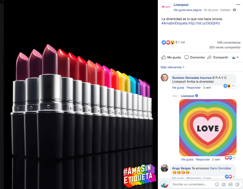 Ejemplo de Newsjacking LGBT en Liverpool Facebook