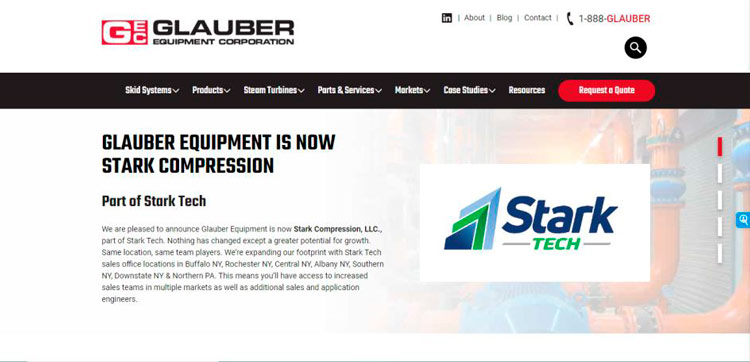 Página de inicio de Glauber Equipment Corporation 