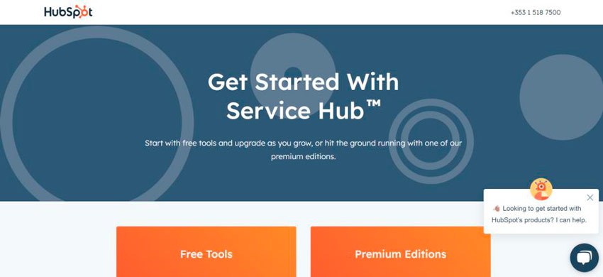 Interfaz de HubSpot Service Hub