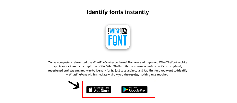 Captura de pantalla de My Fonts para descargar la aplicación de tipografías gratis