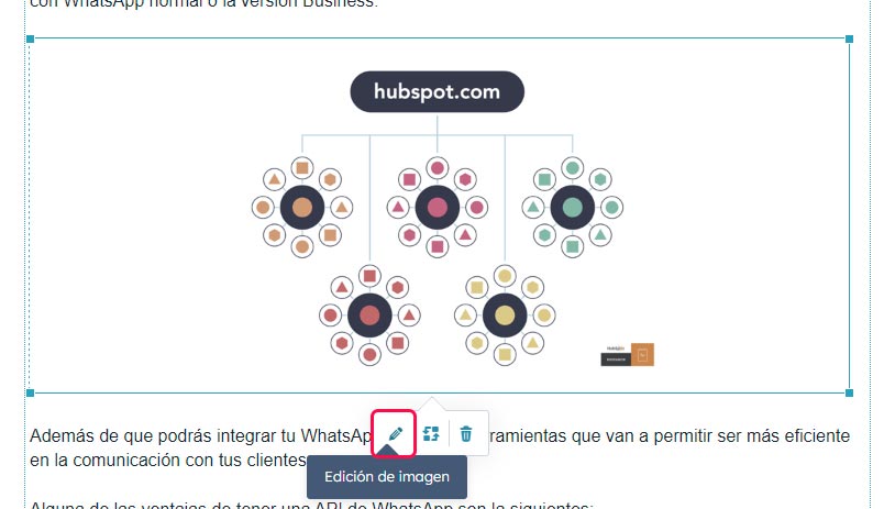 Cómo encontrar el botón de editar imagen en HubSpot CMS